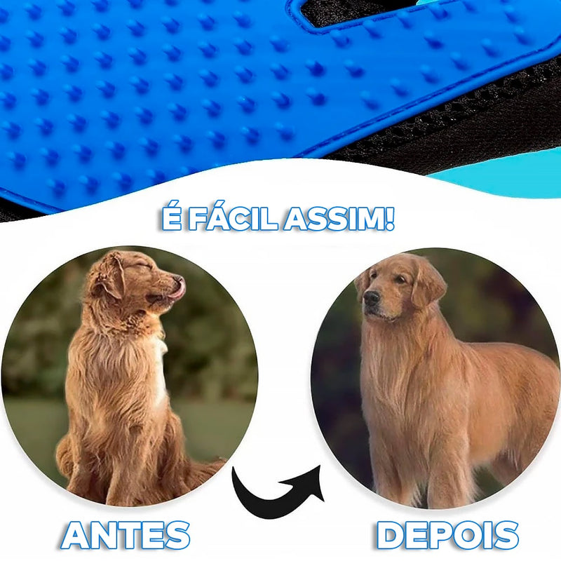 Luva Massageadora Magnética para Remoção de Pelos de Cães e Gatos ®Pet HandPet